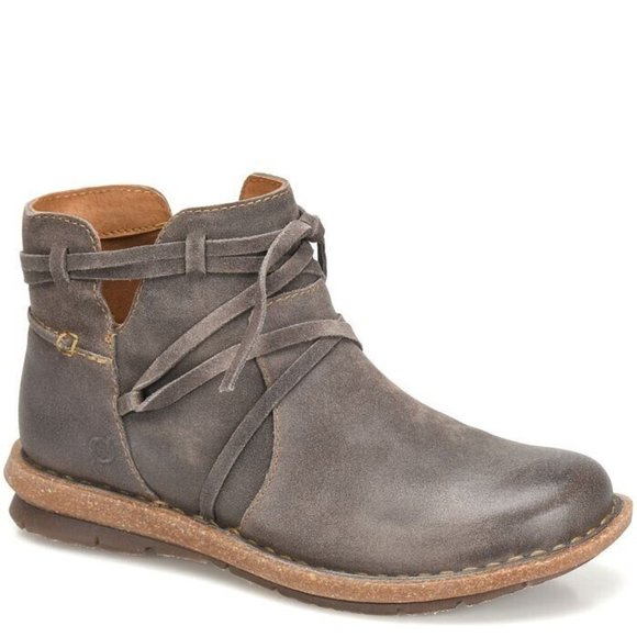 Born Shoes - Born Women's TARKILN Suede Leather Bootie Grey Distressed Size 9 US /40.5 EU